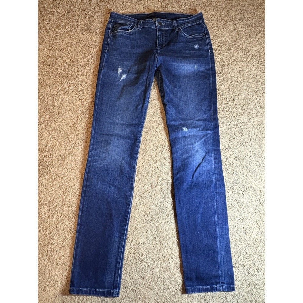 Joe's Jeans Women Size 27 Clarissa Skinny Whiskered Blue Denim Distressed Preppy
